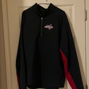 Navy Blue and Red  Washington Capitals Pullover